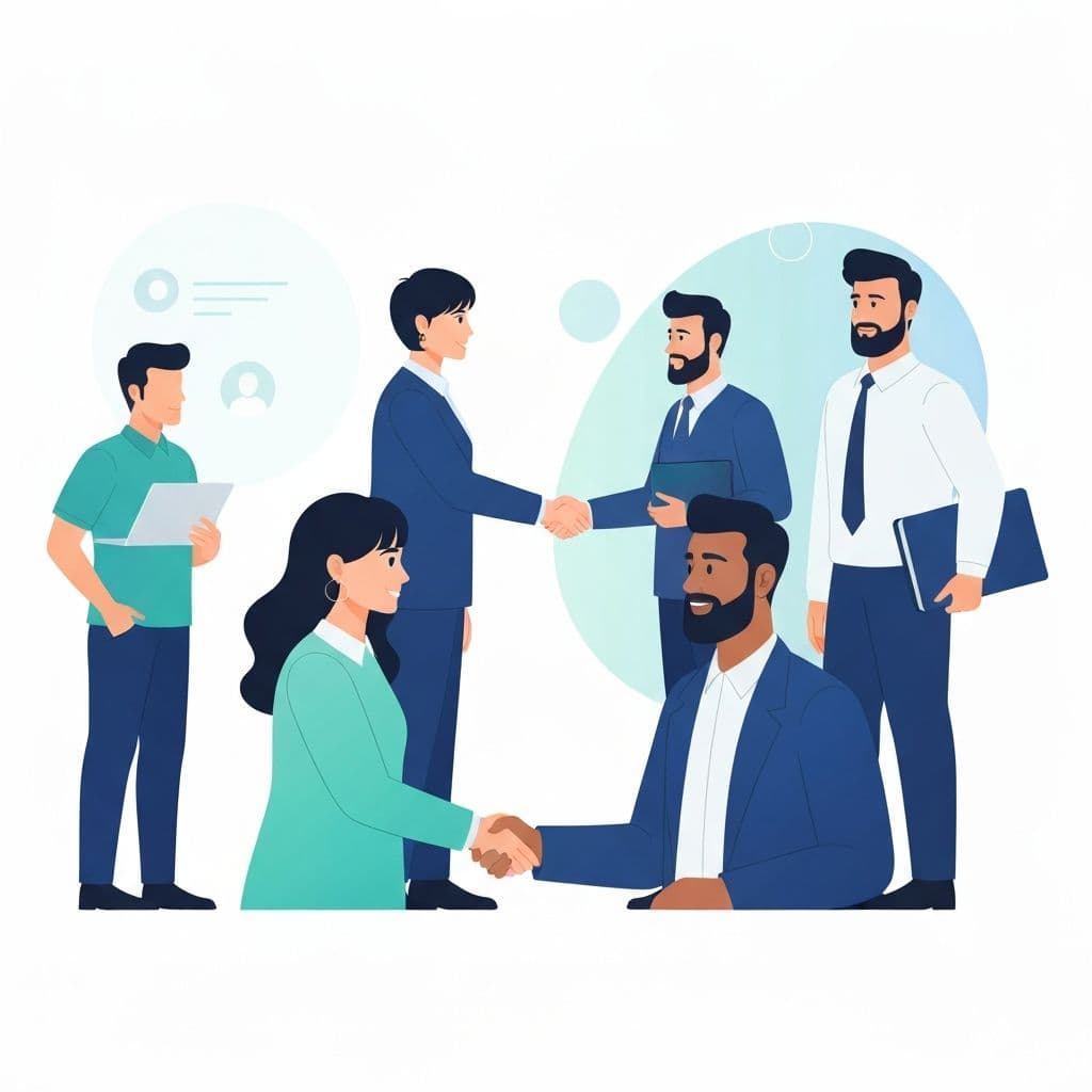 Professionals networking and building trust